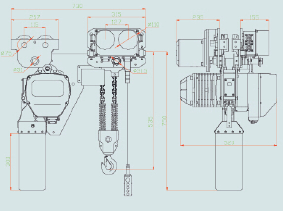 Heavy Load 5 Ton / 10 Ton Manual Chain Hoist Lifting Equipment 24v - 48v