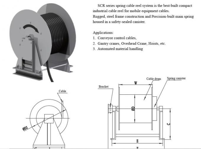 Mobile Equipment Cables SCR Series Crane Cable Reel System Overhead