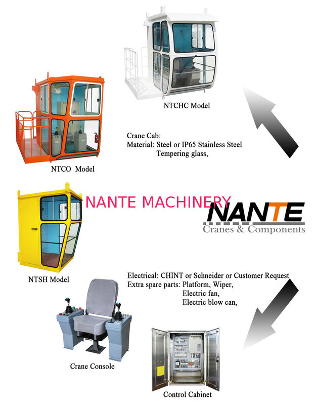 White / Red Overhead Crane Cabin With Adjustable Seat / Joystick