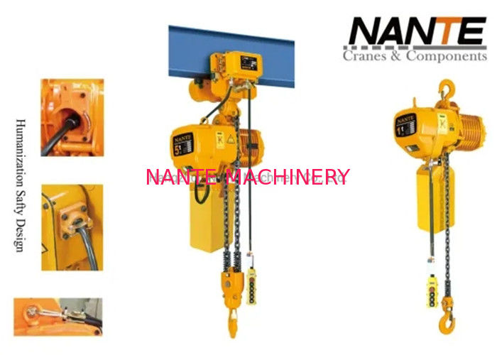 2 Ton 380V 3P Electric Chain Hoist For Lifting With Trolley , 3.4 M / Min Lift Speed