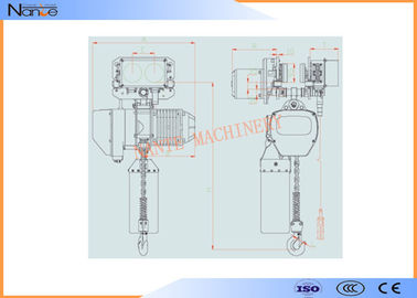 Traveling Type Manual Chain Hoists 3 Ton For  Heavy Duty Stage Hoist