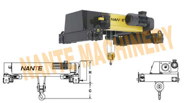 5 m / 20 min Trolley Speed Electric Wire Rope Hoist with Modularize Construction