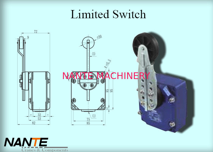 Bigger Plastic Wheel Swing Arm Rotary Electric Wire Rope Hoist Limited Switch 1.155 Weight